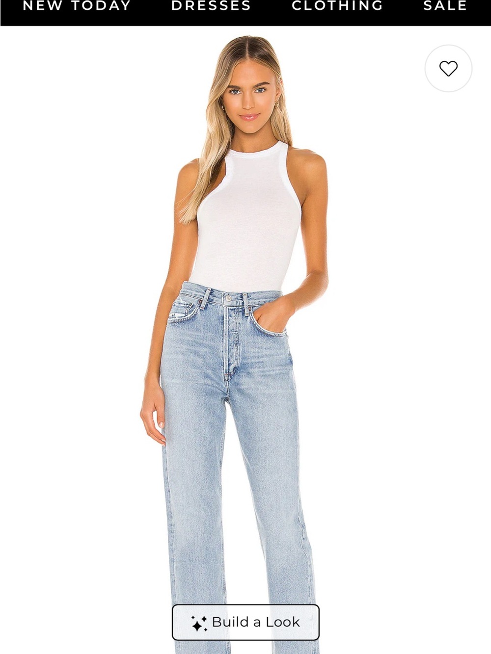 Agolde Light Blue High-Rise Button-Fly Jeans